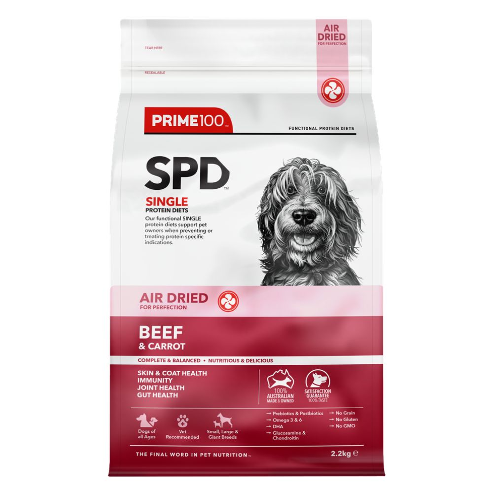 Prime100 SPD Air Dried Beef and Carrot Dog Food