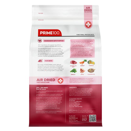 Prime100 SPD Air Dried Beef and Carrot Dog Food