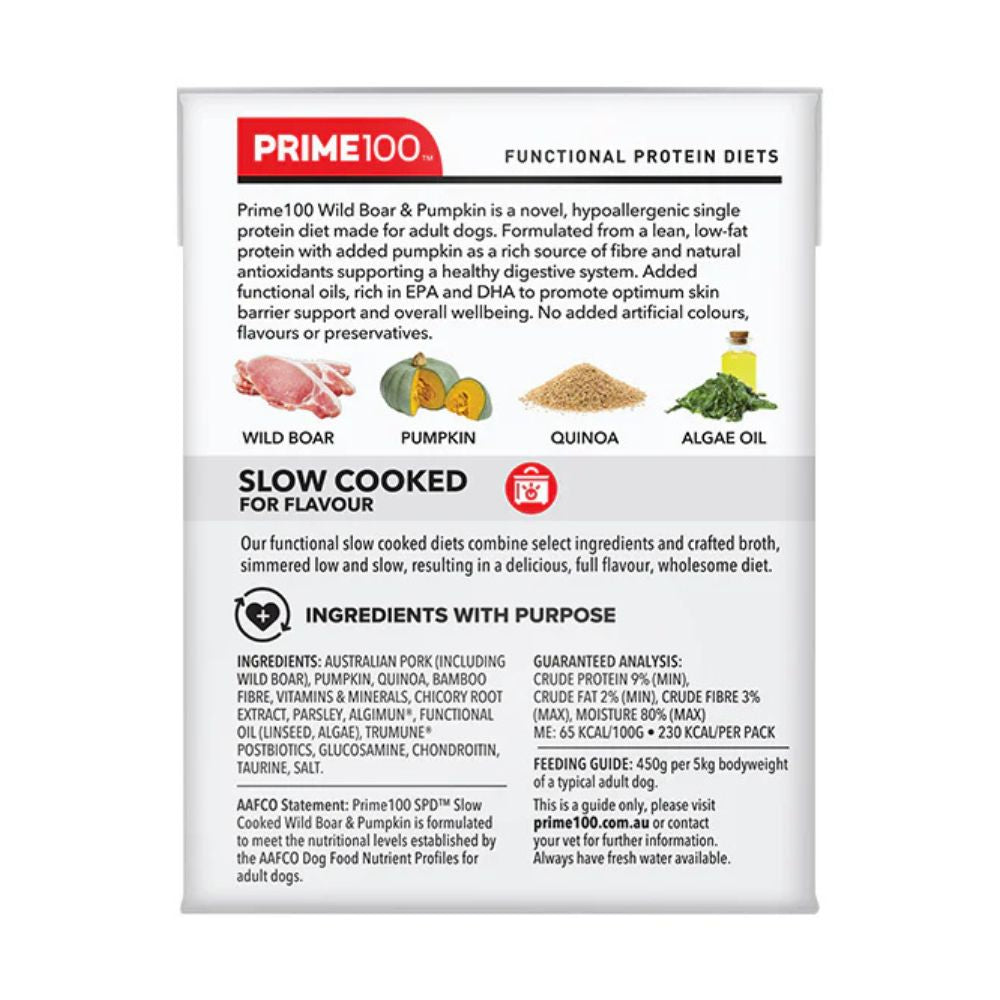 Prime100 SPD Slow Cooked Wild Boar & Pumpkin Wet Dog Food