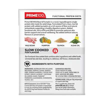 Prime100 SPD Slow Cooked Wild Boar & Pumpkin Wet Dog Food