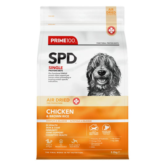 Prime100 SPD Air Dried Chicken and Brown Rice Dog Food
