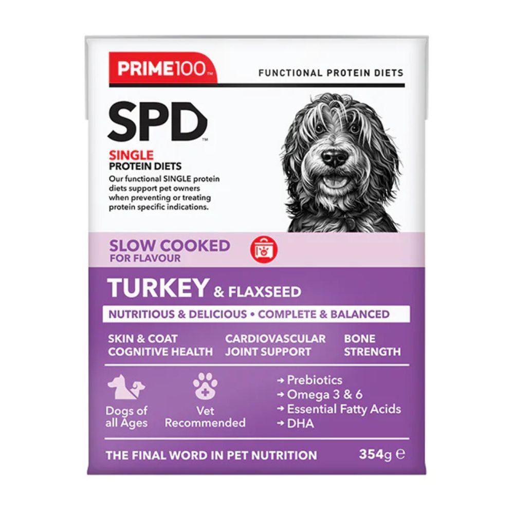 Prime100 SPD Slow Cooked Turkey & Flaxseed Wet Dog Food