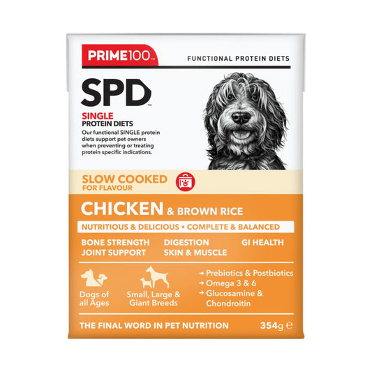 Prime100 SPD Slow Cooked Chicken and Brown Rice Wet Dog Food