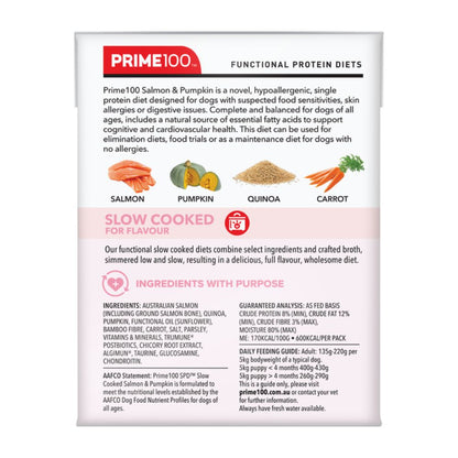 Prime100 SPD Slow Cooked Salmon and Pumpkin Wet Dog Food