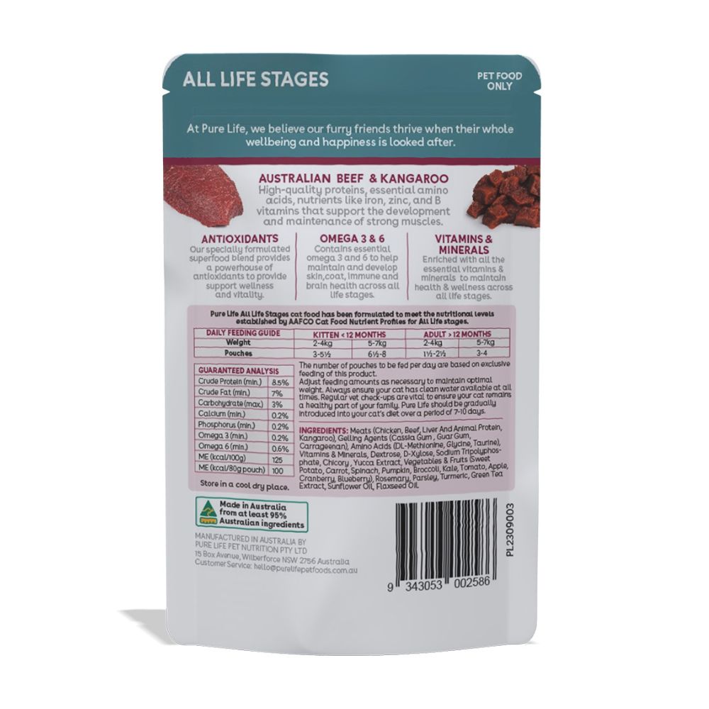 PureLife Australian Beef and Kangaroo Pate Wet Cat Food