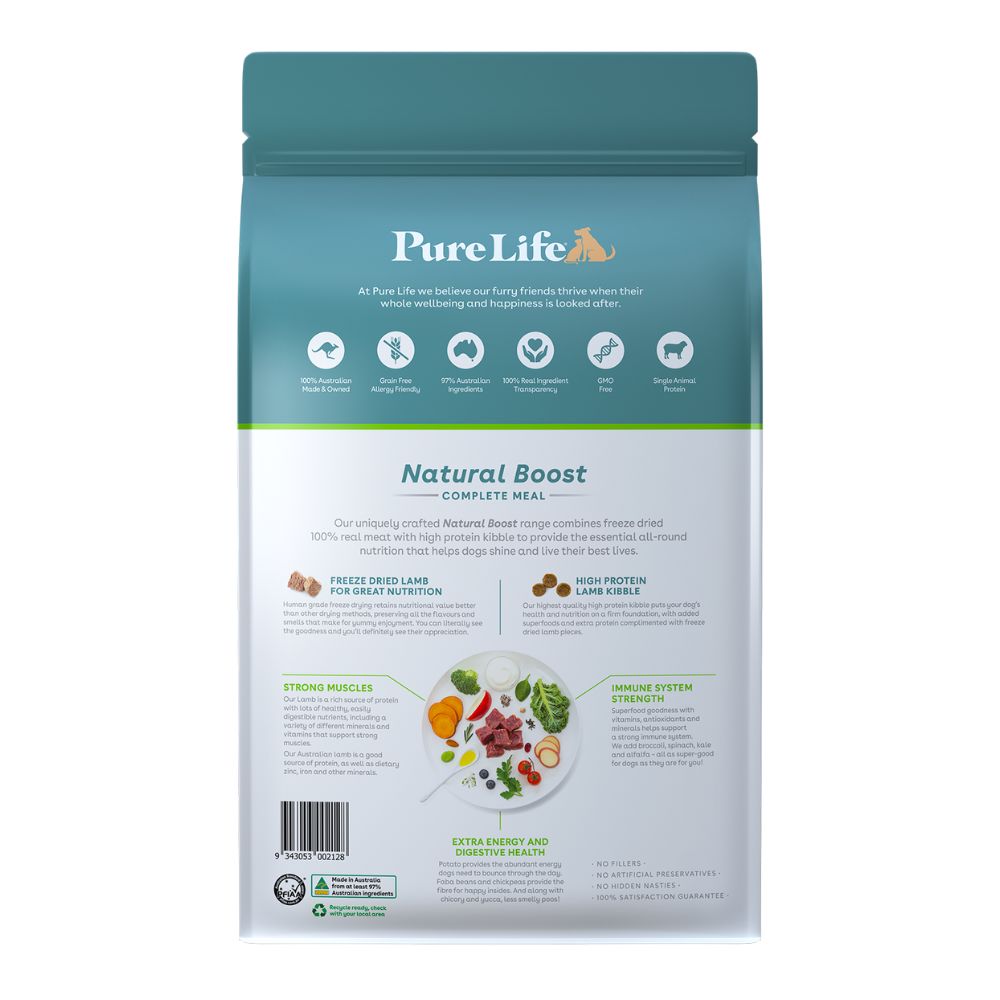 PureLife Natural Boost Lamb Freeze Dried Adult Dog Food