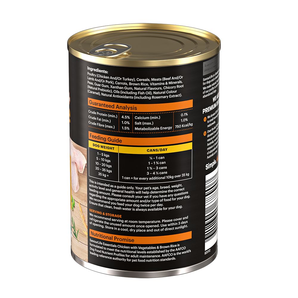 SavourLife Essentials Adult Chicken with Vegetables Wet Food Cans