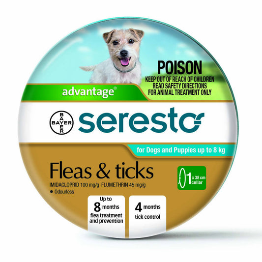 Seresto Flea and Tick Collar for Dogs and Puppies up to 8kg