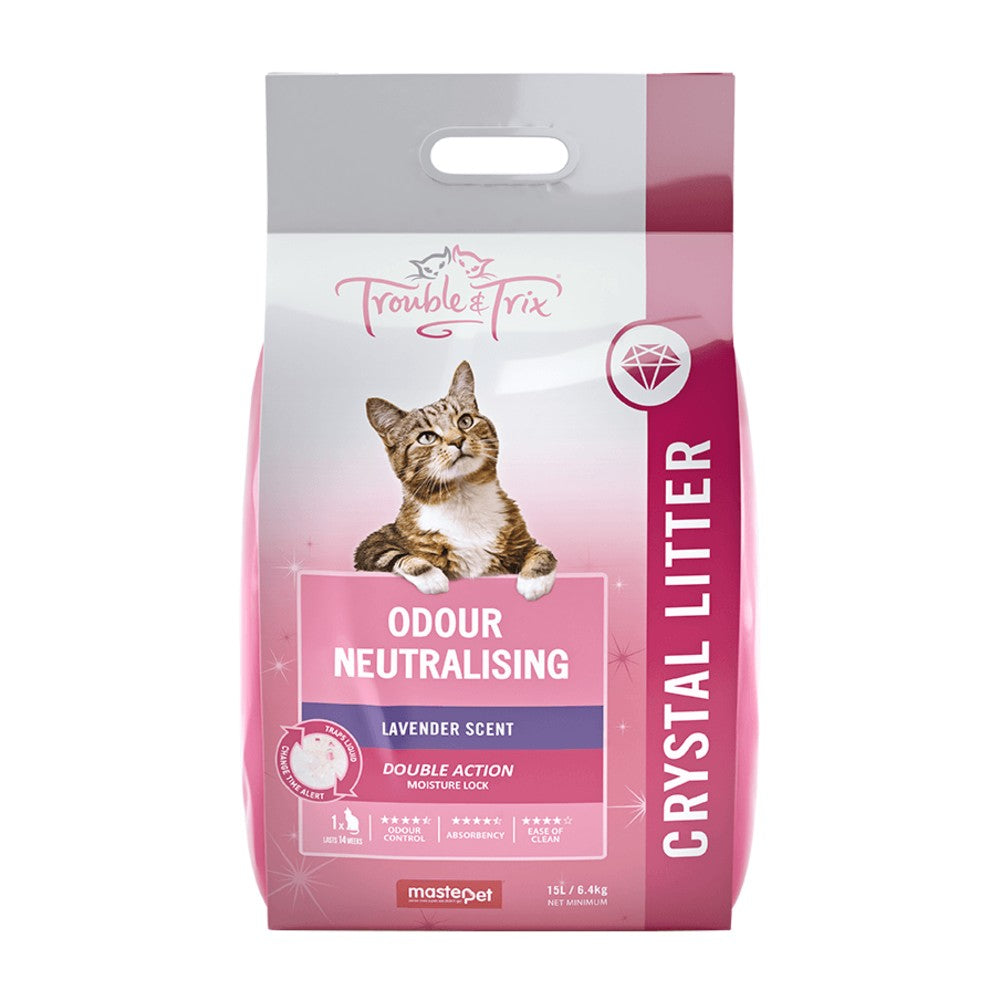 Trouble &amp; Trix Odour Neutralising Lavender Scent Litter Crystal